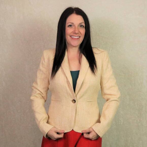 Anne Klein Cream Tweed Blazer, 8 - Picture 1 of 4